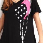 μπλούζα με πολύχρωμα απλικέ μπαλόνια