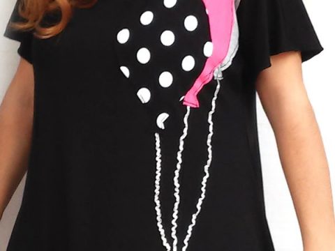 μπλούζα με πολύχρωμα απλικέ μπαλόνια